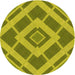 Square Patterned Olive Green Rug, pat1173yw