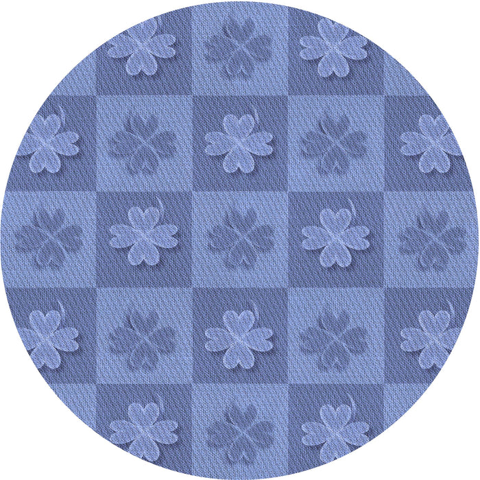 Square Patterned Sky Blue Rug, pat1174blu