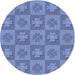 Square Patterned Sky Blue Rug, pat1174blu