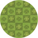 Square Machine Washable Transitional Pistachio Green Rug in a Living Room, wshpat1174brn