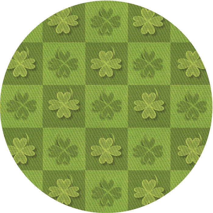 Square Patterned Pistachio Green Rug, pat1174brn
