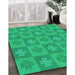 Patterned Spring Green Rug in Family Room, pat1174lblu