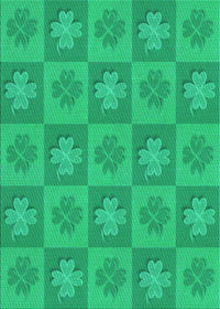 Machine Washable Transitional Spring Green Rug, wshpat1174lblu