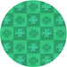 Square Patterned Spring Green Rug, pat1174lblu