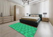 Patterned Spring Green Rug in a Bedroom, pat1174lblu