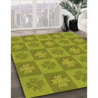 Patterned Green Rug, pat1174org