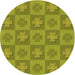 Square Machine Washable Transitional Green Rug in a Living Room, wshpat1174org