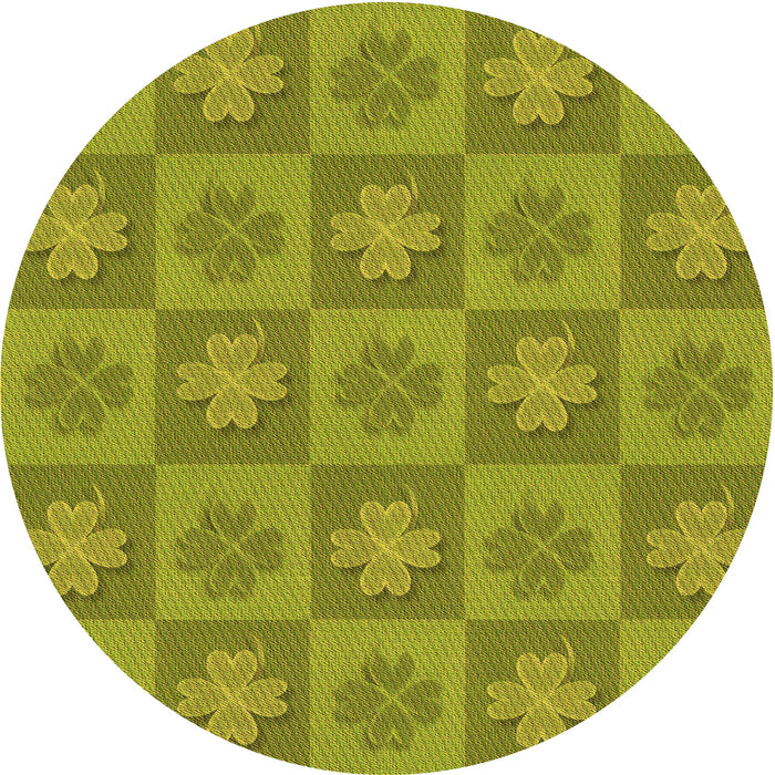 Square Patterned Green Rug, pat1174org