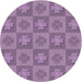 Square Machine Washable Transitional Orchid Purple Rug in a Living Room, wshpat1174pur