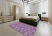 Patterned Orchid Purple Rug in a Bedroom, pat1174pur