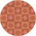 Square Machine Washable Transitional Bright Orange Rug in a Living Room, wshpat1174rd