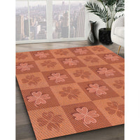 Patterned Bright Orange Rug, pat1174rd