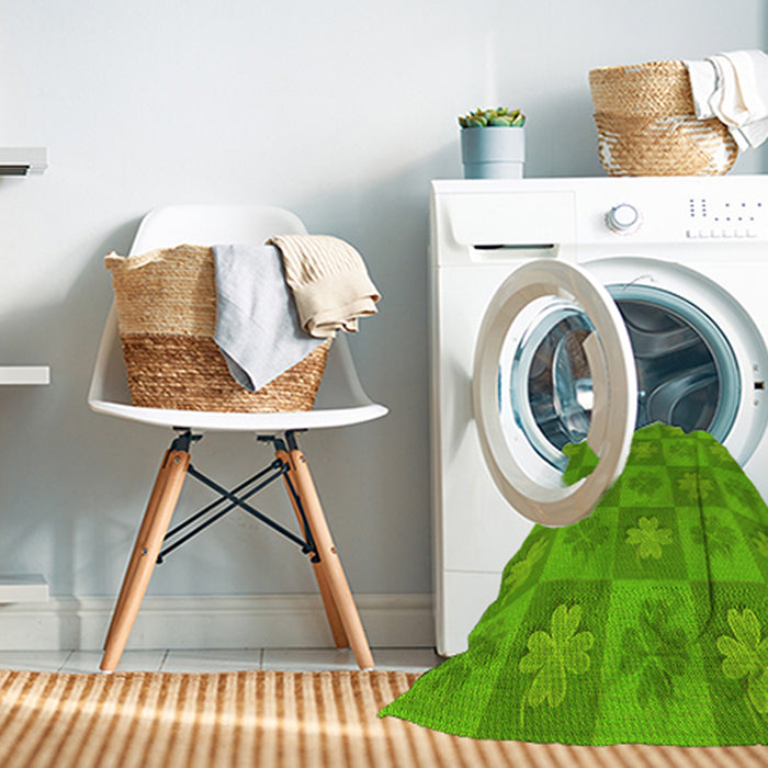 Machine Washable Transitional Bright Green Rug in a Washing Machine, wshpat1174yw
