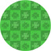 Square Machine Washable Transitional Neon Green Rug, wshpat1174