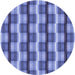 Square Patterned Denim Blue Rug, pat1175blu