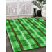 Patterned Green Rug in Family Room, pat1175grn