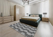 Patterned Dark Gray Rug in a Bedroom, pat1175gry