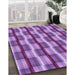 Patterned Purple Rug in Family Room, pat1175pur