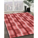 Patterned Red Rug in Family Room, pat1175rd