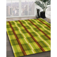 Patterned Dark Bronze Brown Rug, pat1175yw