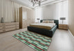 Machine Washable Transitional Green Rug in a Bedroom, wshpat1175