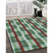 Machine Washable Transitional Green Rug in a Family Room, wshpat1175