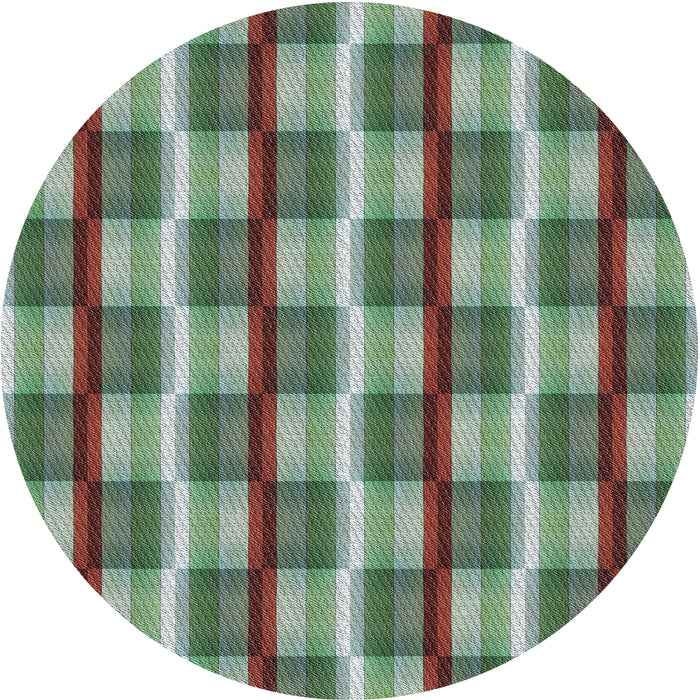 Sideview of Patterned Green Novelty Rug, pat1175