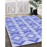 Patterned Light Slate Blue Rug, pat1176blu