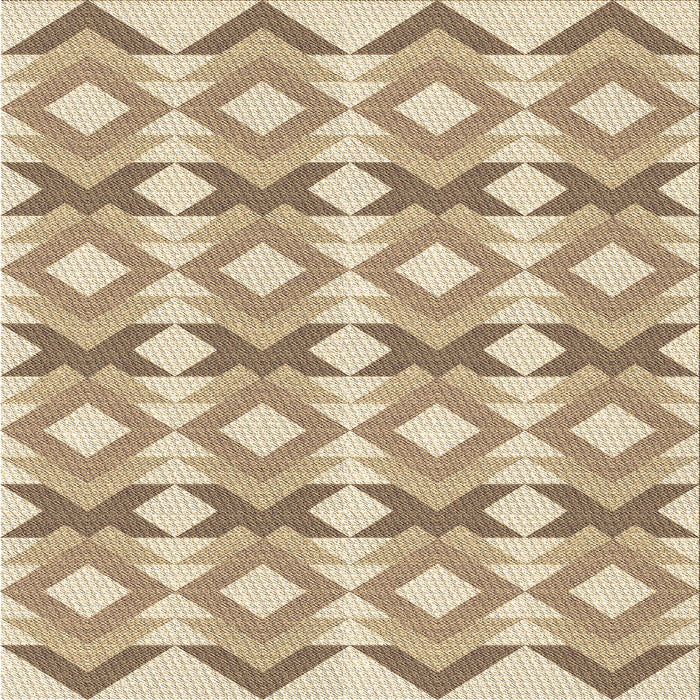 Round Patterned Khaki Gold Rug, pat1176brn