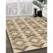 Patterned Khaki Gold Rug in Family Room, pat1176brn