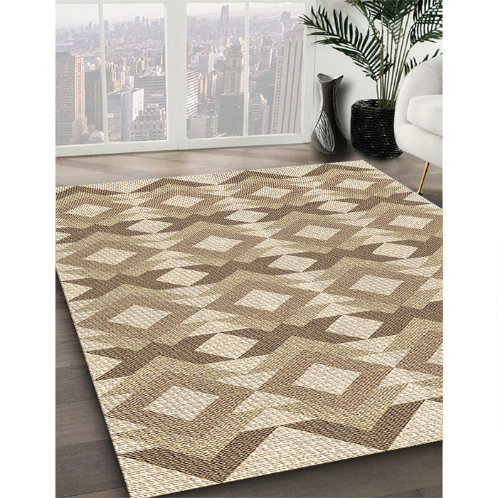 Machine Washable Transitional Khaki Gold Rug in a Family Room, wshpat1176brn