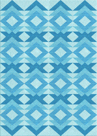 Machine Washable Transitional Deep Sky Blue Rug, wshpat1176lblu