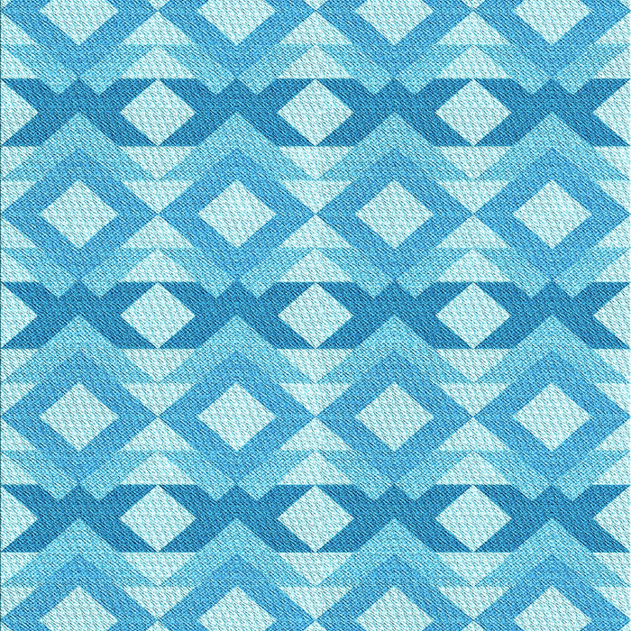 Patterned Deep Sky Blue Rug, pat1176lblu