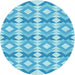 Square Patterned Deep Sky Blue Rug, pat1176lblu