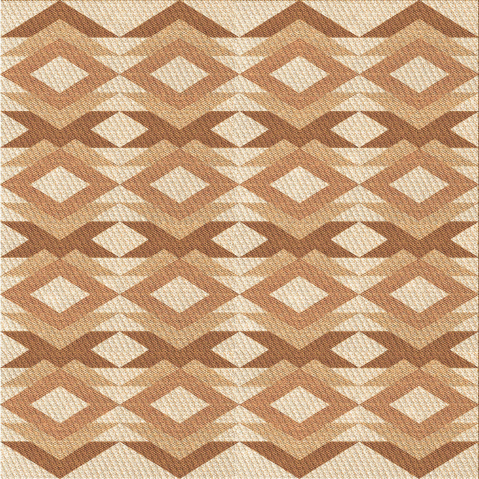 Round Patterned Orange Rug, pat1176org