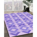 Patterned Purple Rug in Family Room, pat1176pur