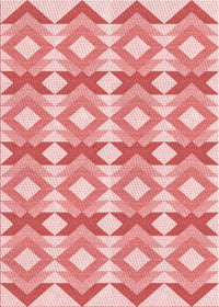 Machine Washable Transitional Pink Rug, wshpat1176rd