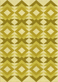 Machine Washable Transitional Bold Yellow Rug, wshpat1176yw