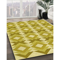 Patterned Bold Yellow Rug, pat1176yw