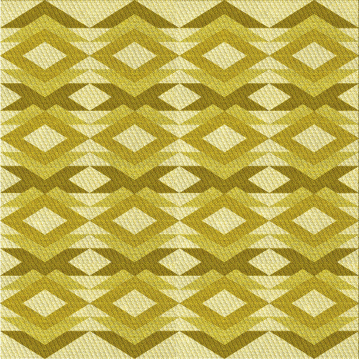 Round Machine Washable Transitional Bold Yellow Rug, wshpat1176yw