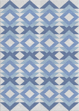 Patterned Steel Blue Novelty Rug, pat1176