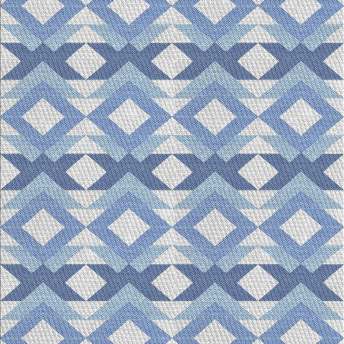 Patterned Steel Blue Novelty Rug, pat1176
