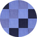 Square Patterned Sky Blue Rug, pat1177blu