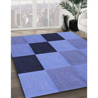 Patterned Sky Blue Rug, pat1177blu