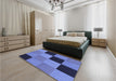 Patterned Sky Blue Rug in a Bedroom, pat1177blu