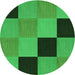 Square Patterned Green Rug, pat1177grn