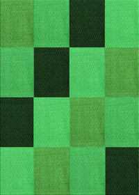 Machine Washable Transitional Green Rug, wshpat1177grn