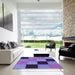 Square Patterned Purple Mimosa Purple Rug in a Living Room, pat1177pur