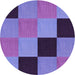 Square Patterned Purple Mimosa Purple Rug, pat1177pur