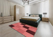 Patterned Red Rug in a Bedroom, pat1177rd